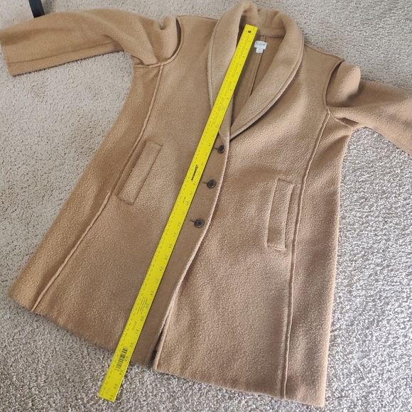 J. Crew Camel Boiled Wool Blend Top Coat Women's Size 6 Winter Autumn - Picture 11 of 14